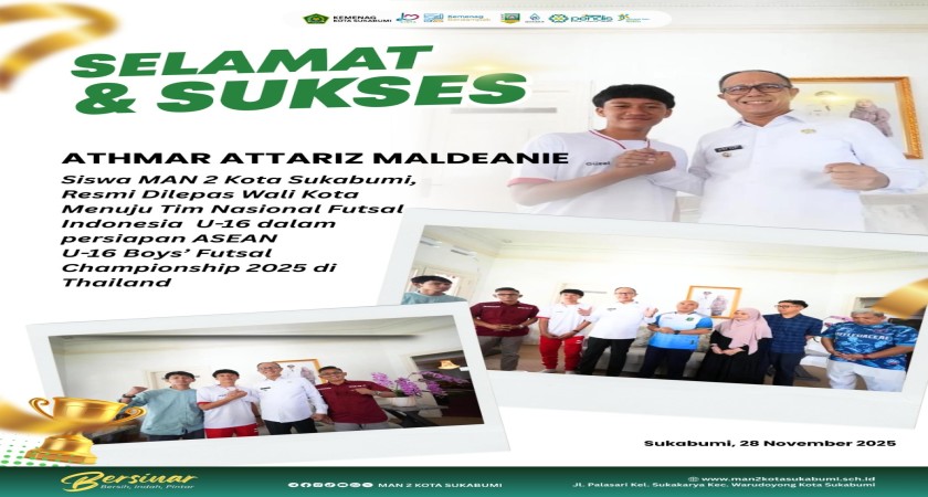 Athmar Attariz Maldeanie (Attar) siswa MAN 2 Kota Sukabumi yang lolos ke Timnas Futsal U-16.