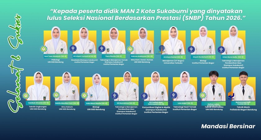 15 Siswa MAN 2 Kota Sukabumi Lolos SNBP 2026, Hasil Pendampingan Berkelanjutan