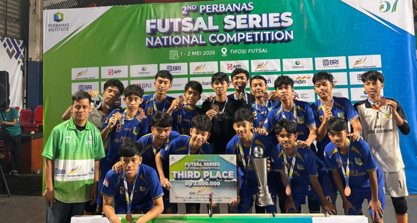 Tim Futsal MAN 2 Kota Sukabumi Raih Juara 3 di Kompetisi Nasional Perbanas Series 2026