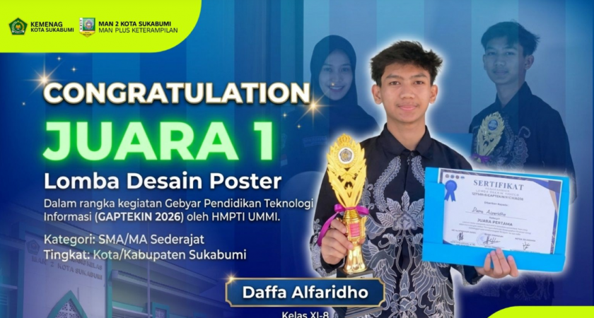 Siswa MAN 2 Kota Sukabumi Raih Juara 1 Lomba Desain Poster Tingkat Sukabumi